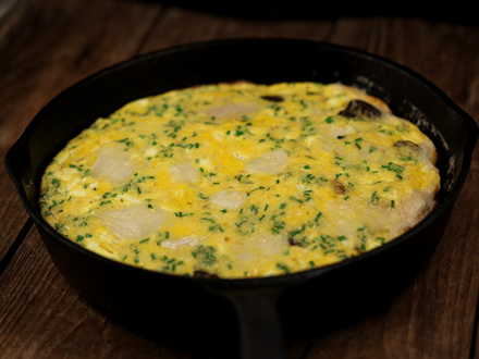Reteta Frittata cu ciuperci si branza de capra