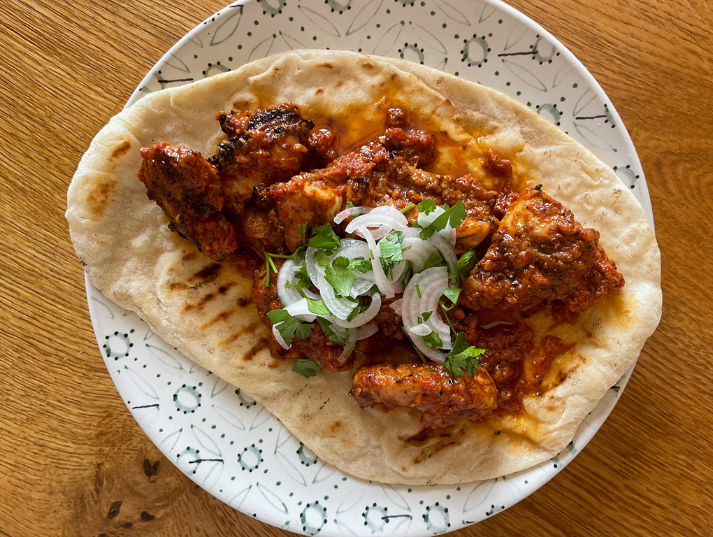 Reteta Pulpe de pui la gratar in sos curry